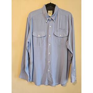 Travelsmith Men's sz L Button up, soft, business casual, blue